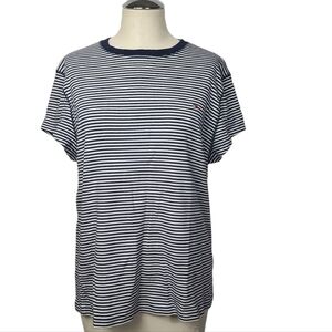 Tommy Hilfiger Blue White Striped Crewneck Short Sleeve Shirt XXL